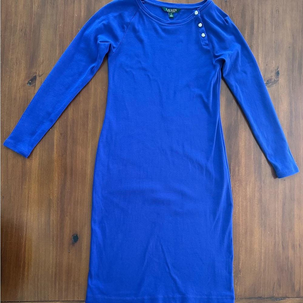 Lauren Ralph Lauren Blue Long Sleeve Dress
